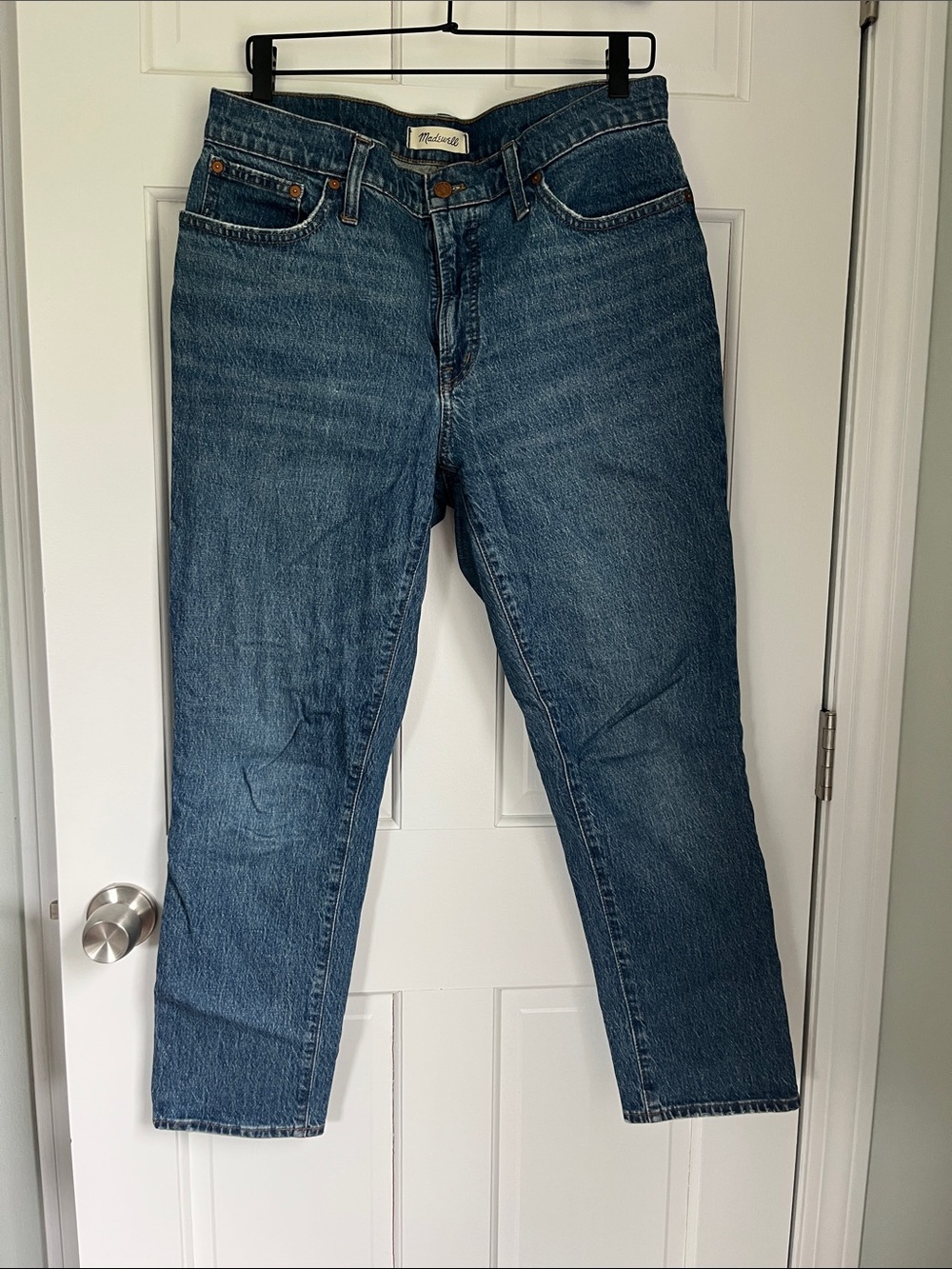 Madewell Classic Straight-Leg Jeans in Medium Blue Denim